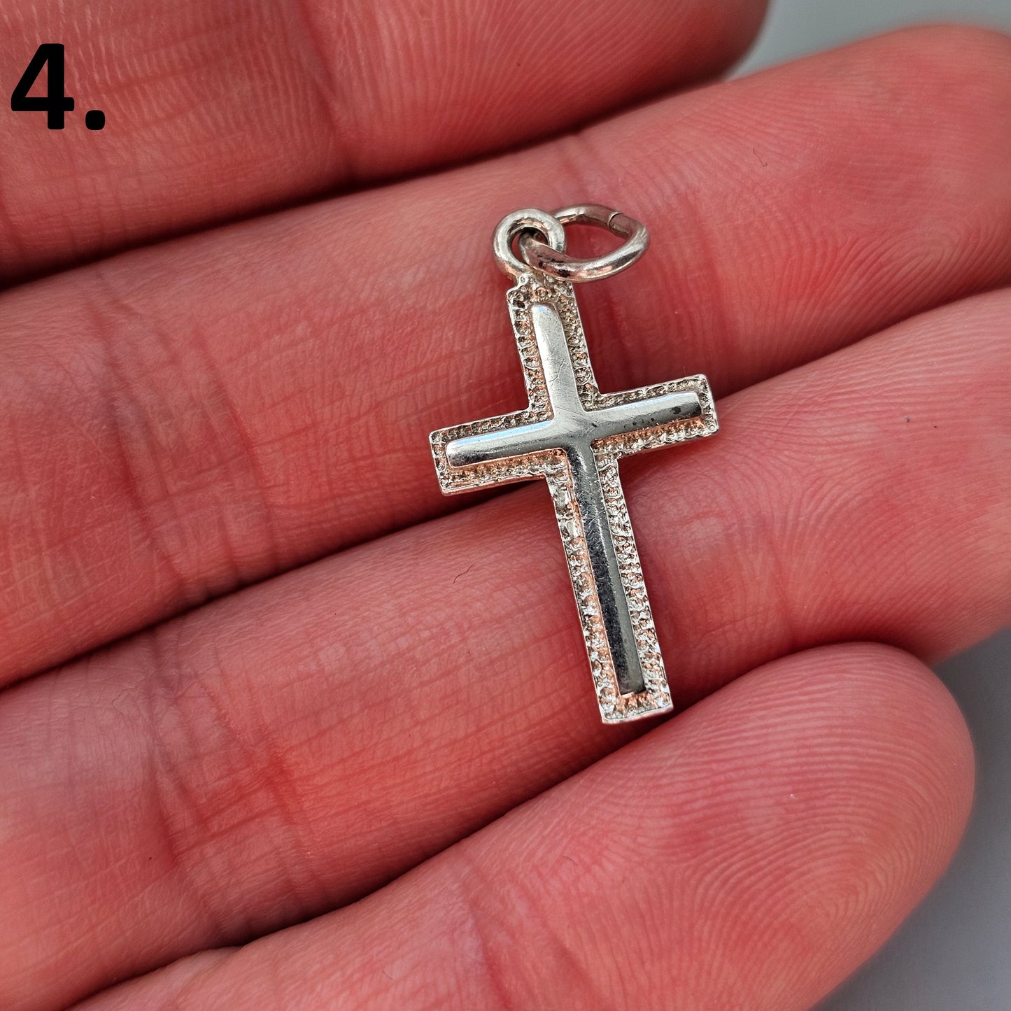 Vintage Finnish & Swedish Modernist Style Silver Cross Necklace Pendant