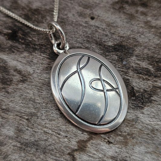 Finnish Kalevala Koru Sterling Silver Necklace Pendant Design Tahdon asia by Mari Saari