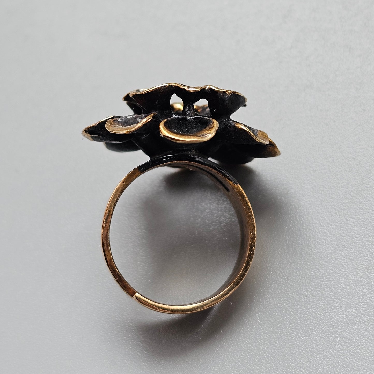 Vintage Hannu Ikonen Reindeer Moss Bronze Ring for Valo-Koru