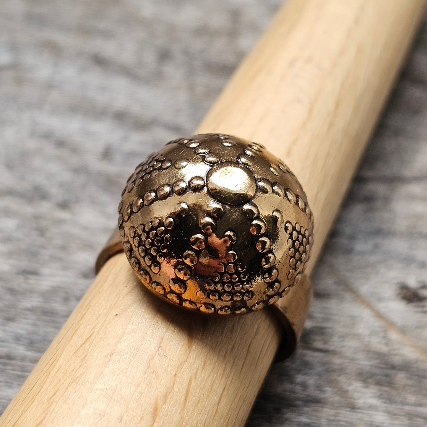 Vintage Kalevala Koru Halikko Bronze Filigree Ring 12th Century Style