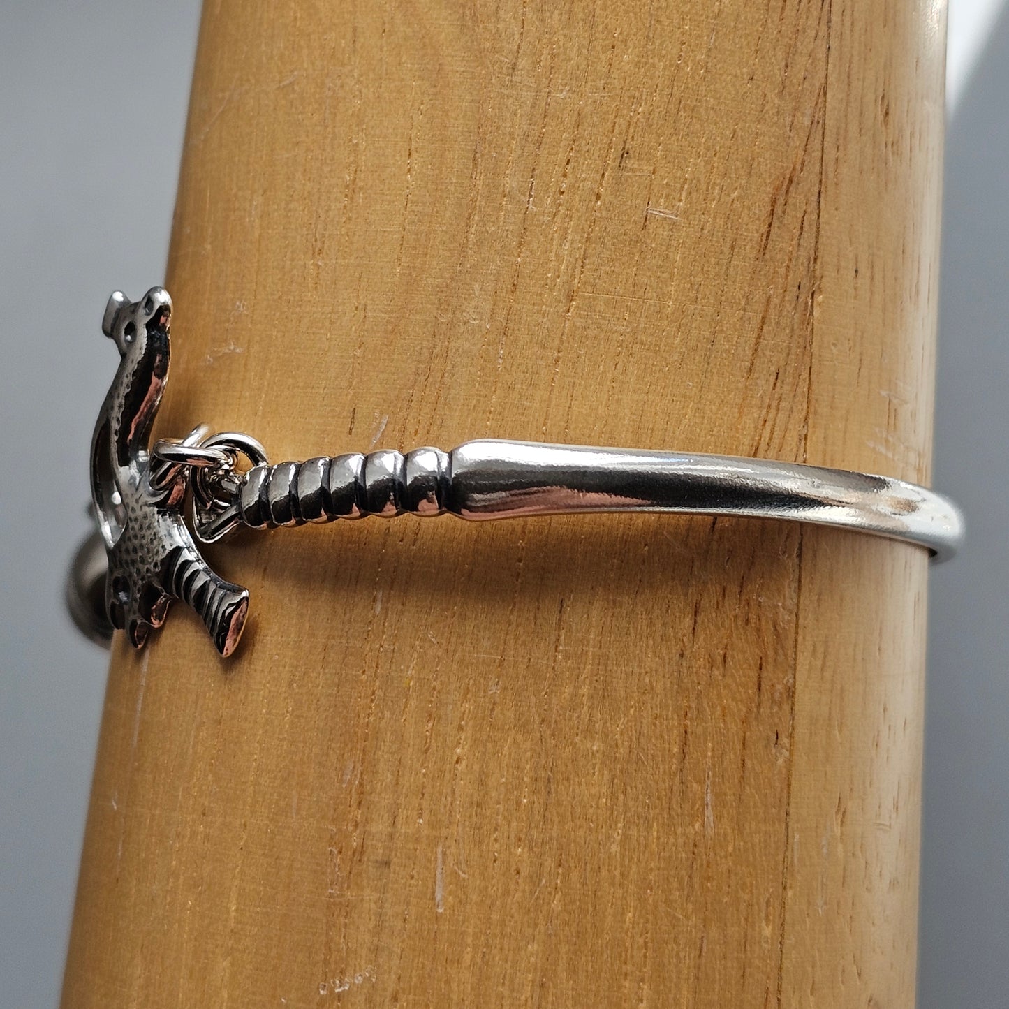 Vintage Kalevala Koru Lintunen Viking-Inspired Sterling Silver Torque Bangle 1996