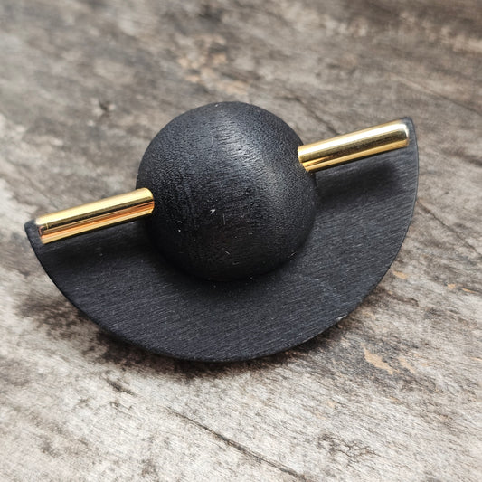 Vintage Aarikka Finland Black Wooden Brooch – LADY Modernist Scandinavian Design