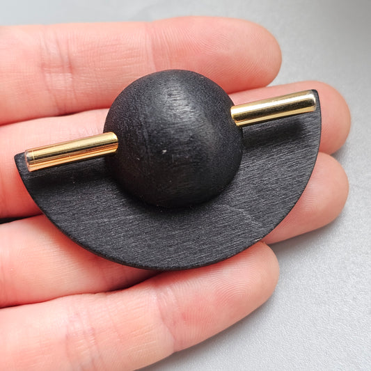 Vintage Aarikka Finland Black Wooden Brooch – LADY Modernist Scandinavian Design