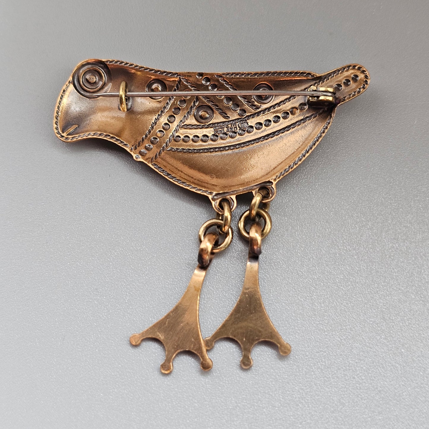Finnish Kalevala Koru 11th Century Middle Ages Style Bird of Hattula Bronze Brooch