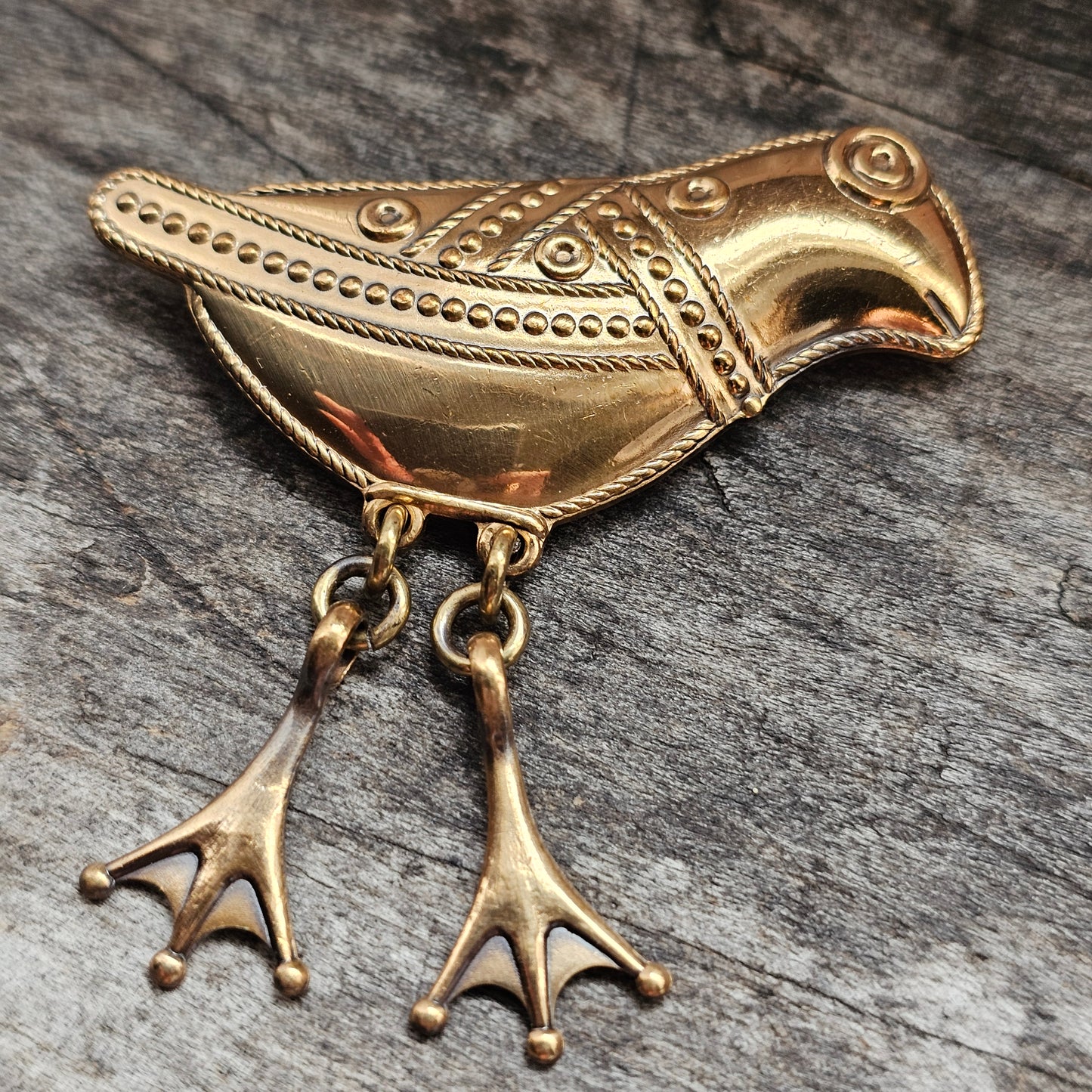 Finnish Kalevala Koru 11th Century Middle Ages Style Bird of Hattula Bronze Brooch