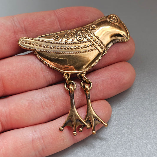 Finnish Kalevala Koru 11th Century Middle Ages Style Bird of Hattula Bronze Brooch