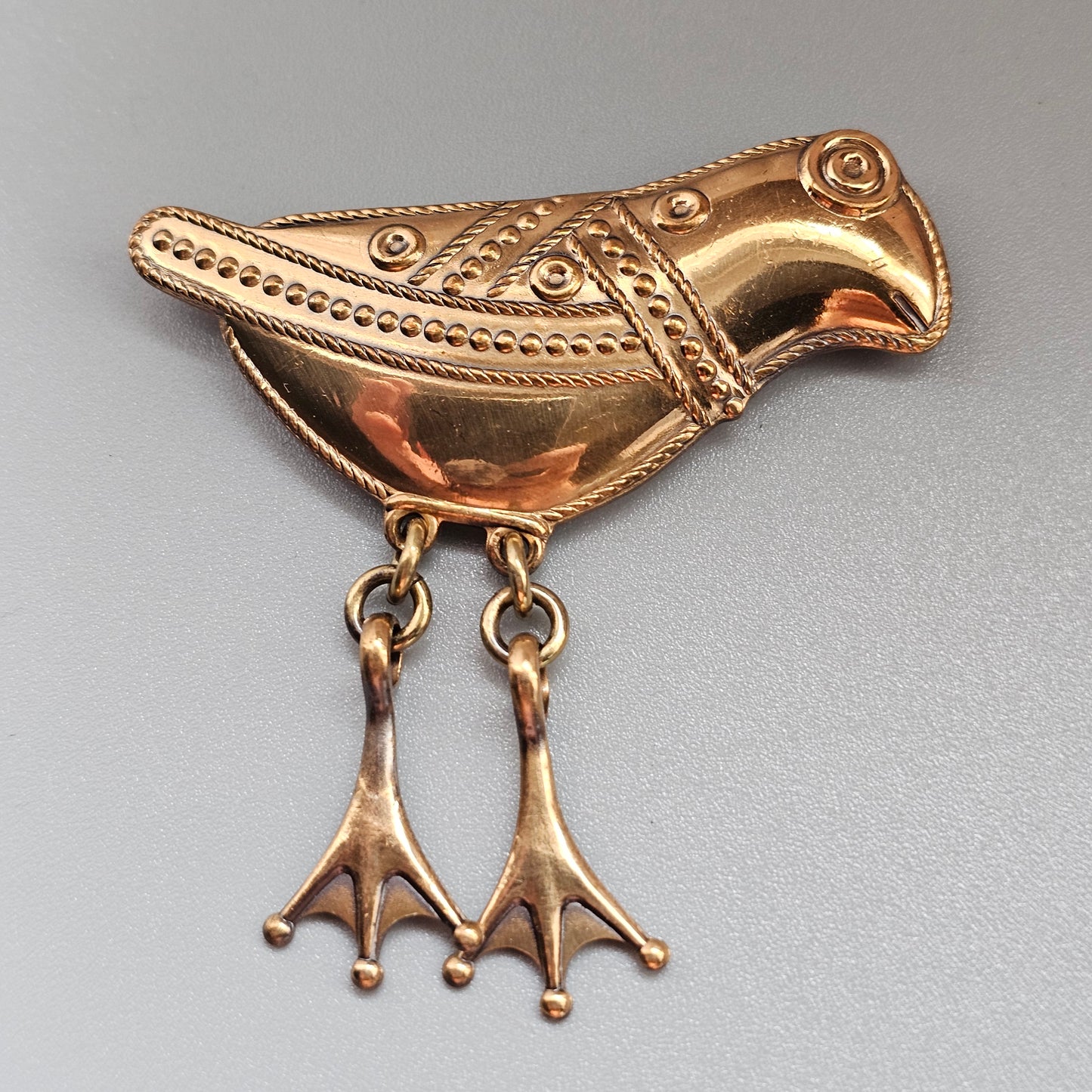 Finnish Kalevala Koru 11th Century Middle Ages Style Bird of Hattula Bronze Brooch