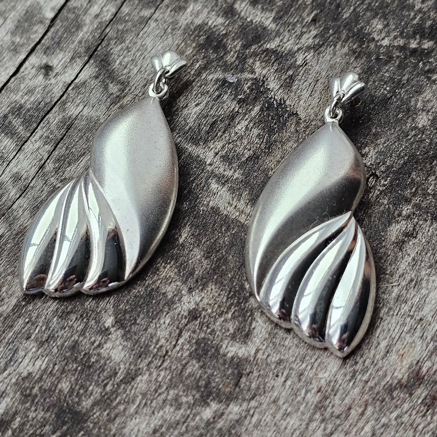 1980s Vintage Finnish Sterling Silver Drop Earrings by Finnfeelings Pertti Peuri 1988