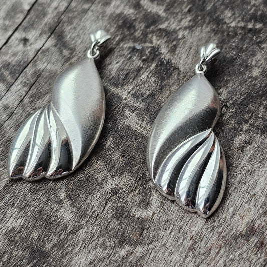 1980s Vintage Finnish Sterling Silver Drop Earrings by Finnfeelings Pertti Peuri 1988