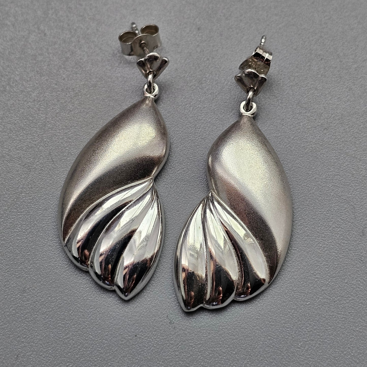 1980s Vintage Finnish Sterling Silver Drop Earrings by Finnfeelings Pertti Peuri 1988