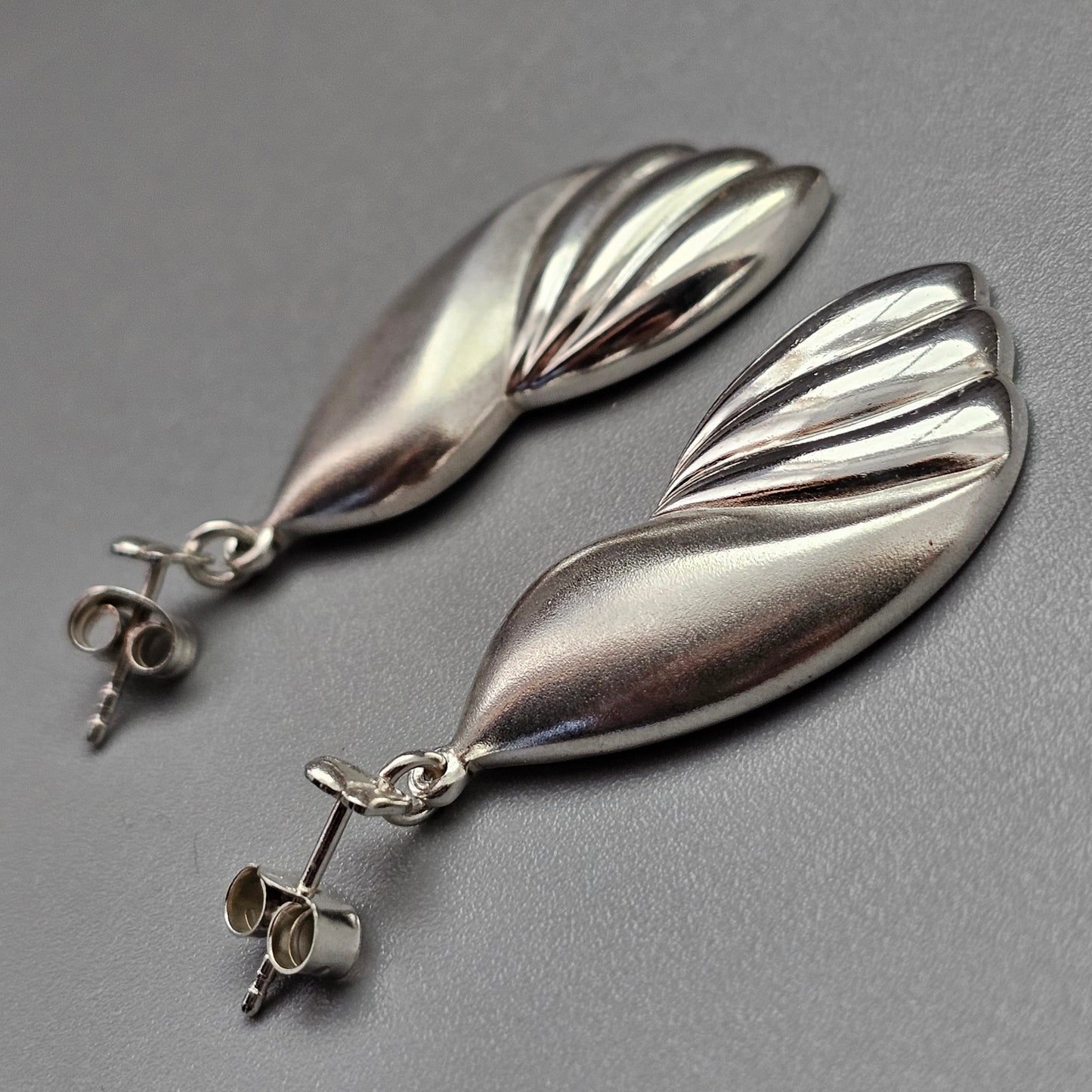 1980s Vintage Finnish Sterling Silver Drop Earrings by Finnfeelings Pertti Peuri 1988