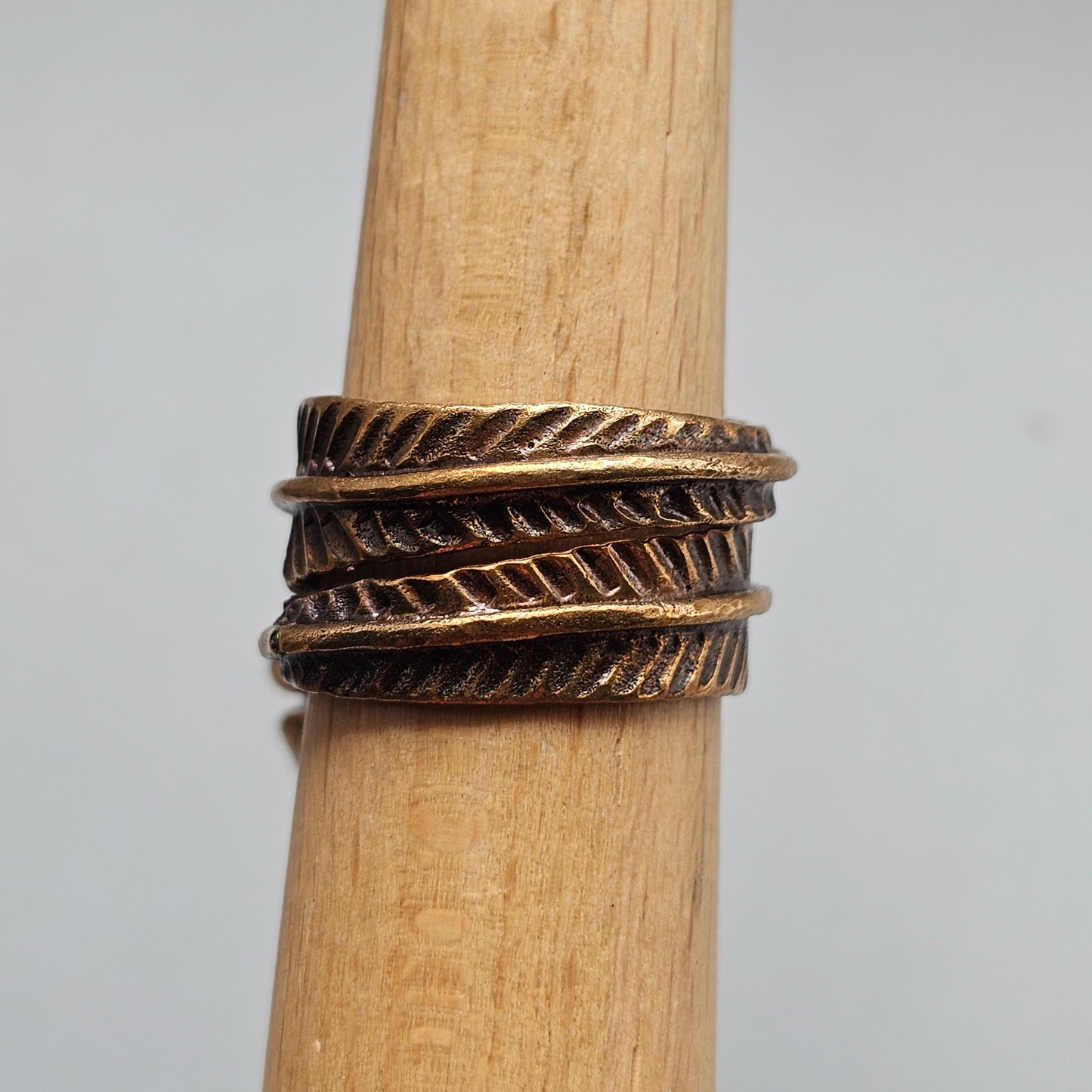 Vintage Modernist 70s Finnish Bronze Flowers Ring by Seppo Tamminen