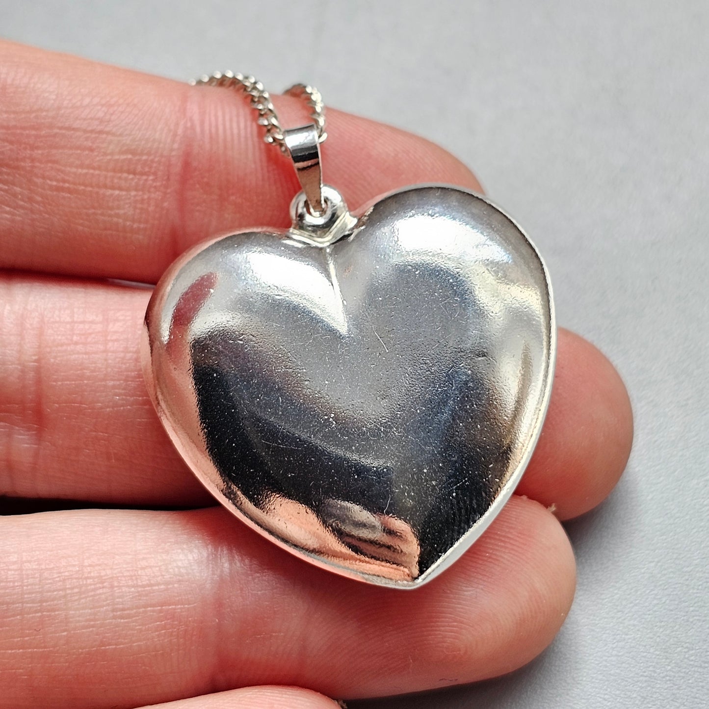 Vintage Sterling Silver Heart Necklace Pendant