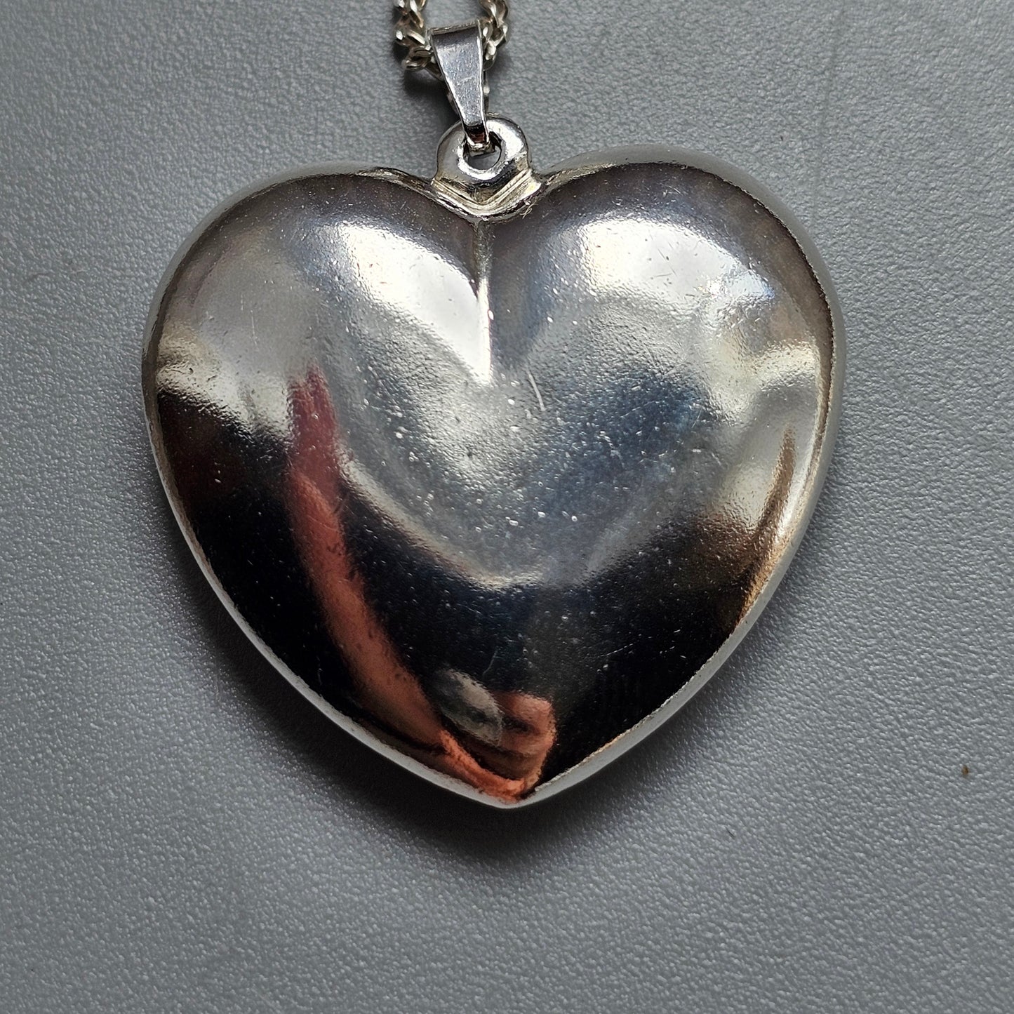 Vintage Sterling Silver Heart Necklace Pendant