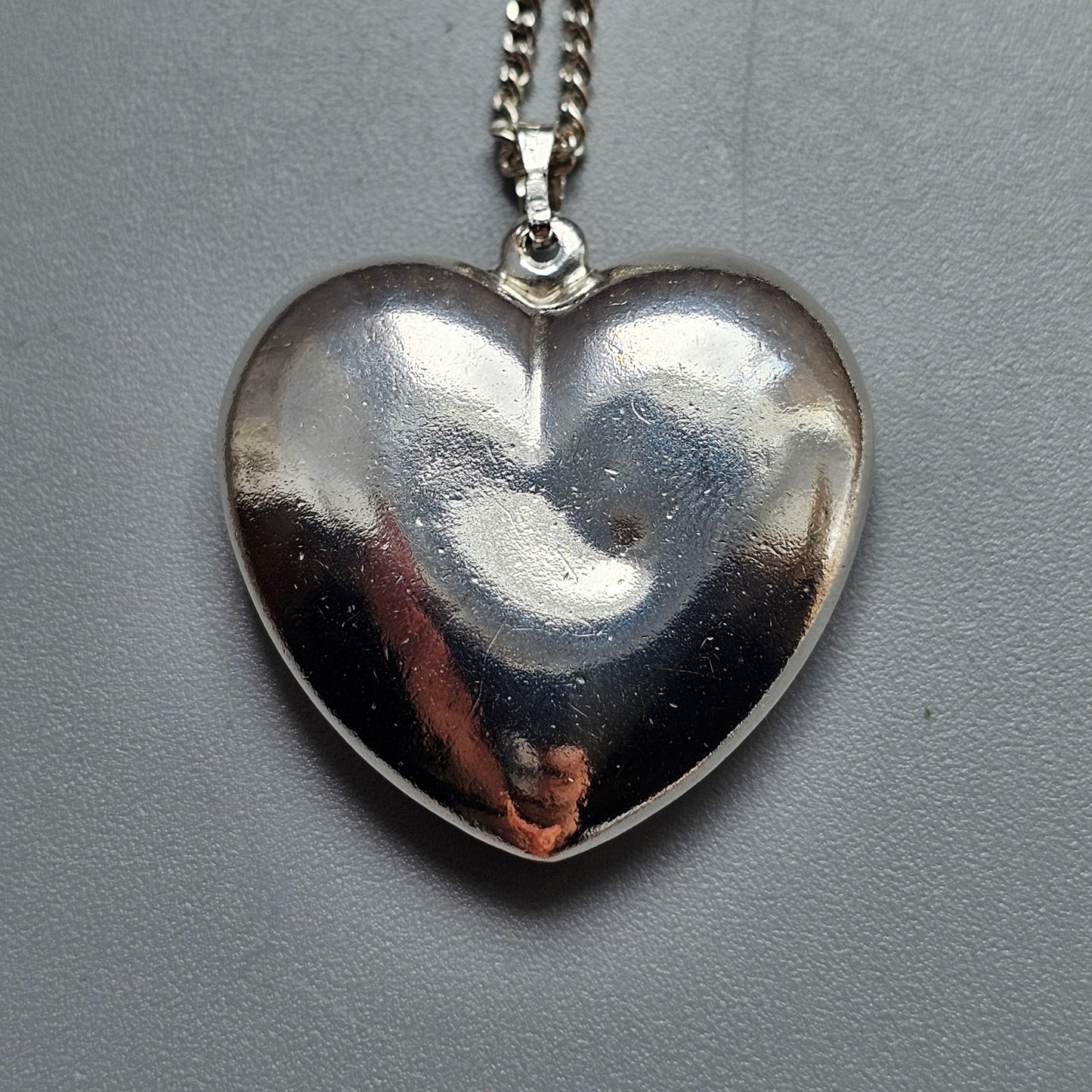 Vintage Sterling Silver Heart Necklace Pendant
