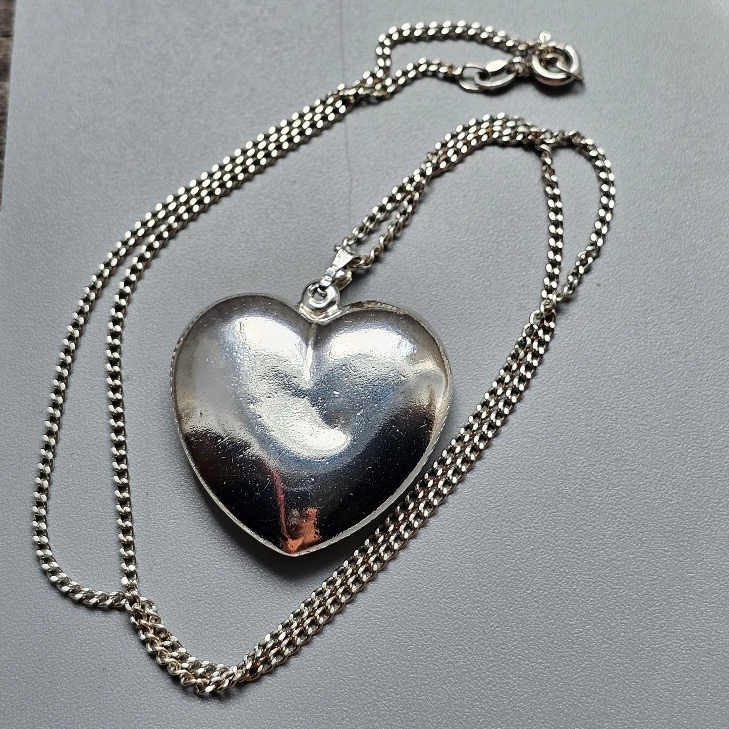 Vintage Sterling Silver Heart Necklace Pendant