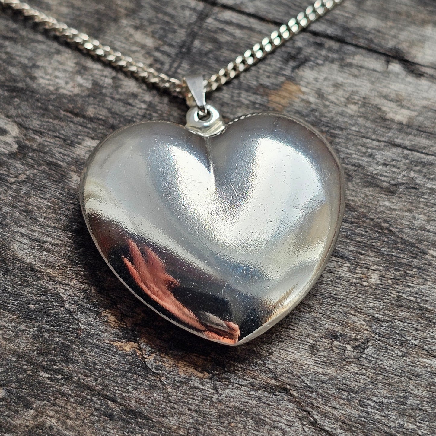 Vintage Sterling Silver Heart Necklace Pendant