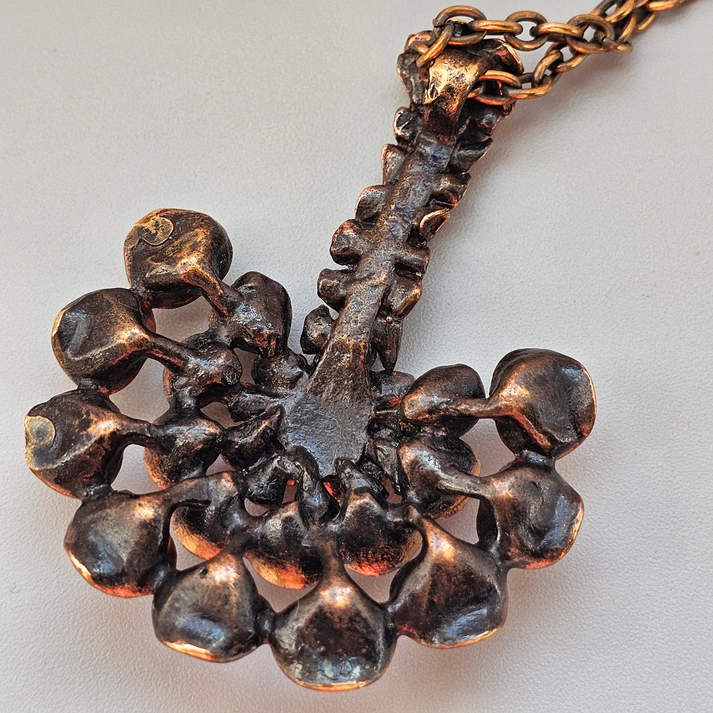 Vintage Hannu Ikonen for Valo-Koru Finnish Bronze Reindeer Moss Necklace