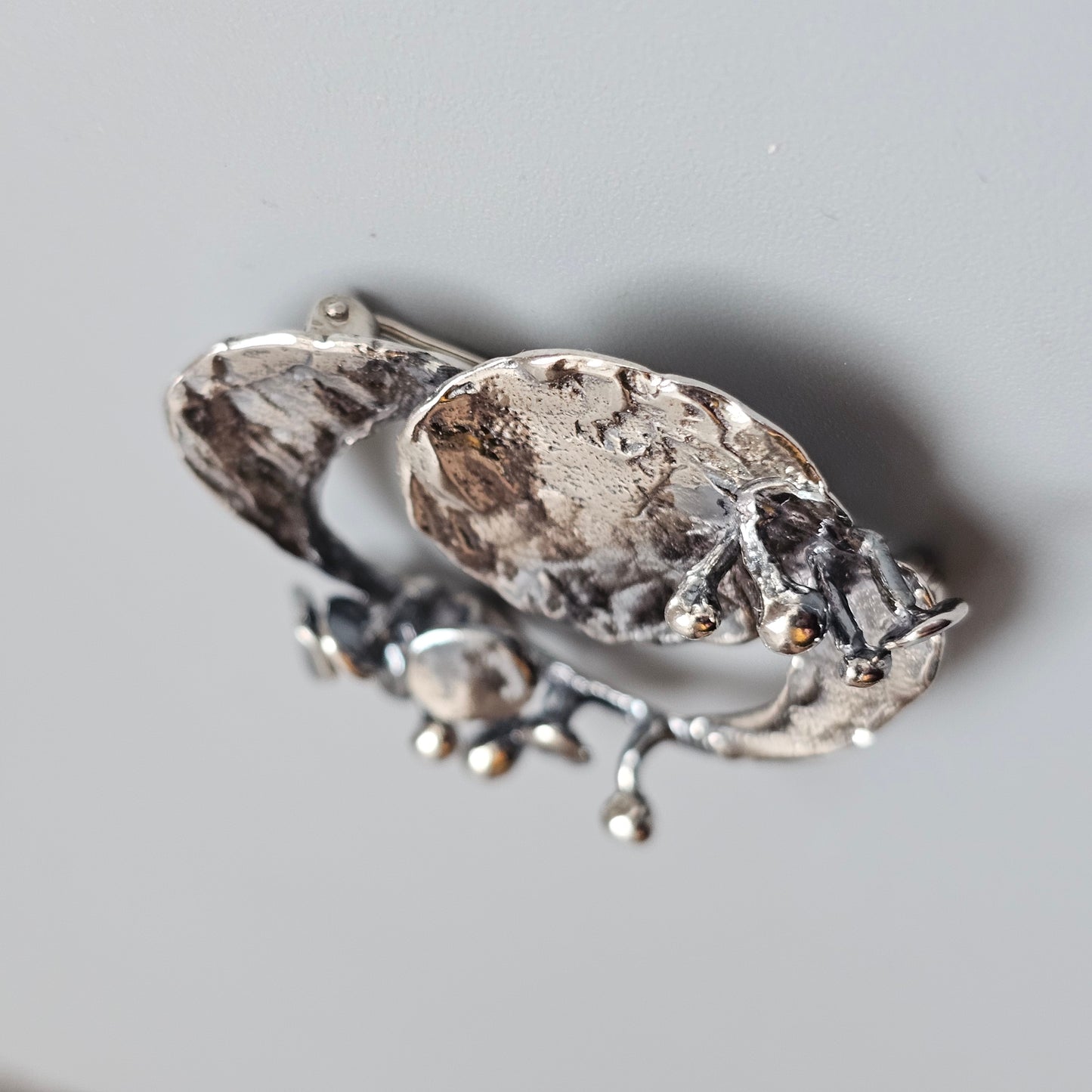 Vintage 1971 Erik Granit Finnish Sterling Silver Modernist Brutalist Brooch