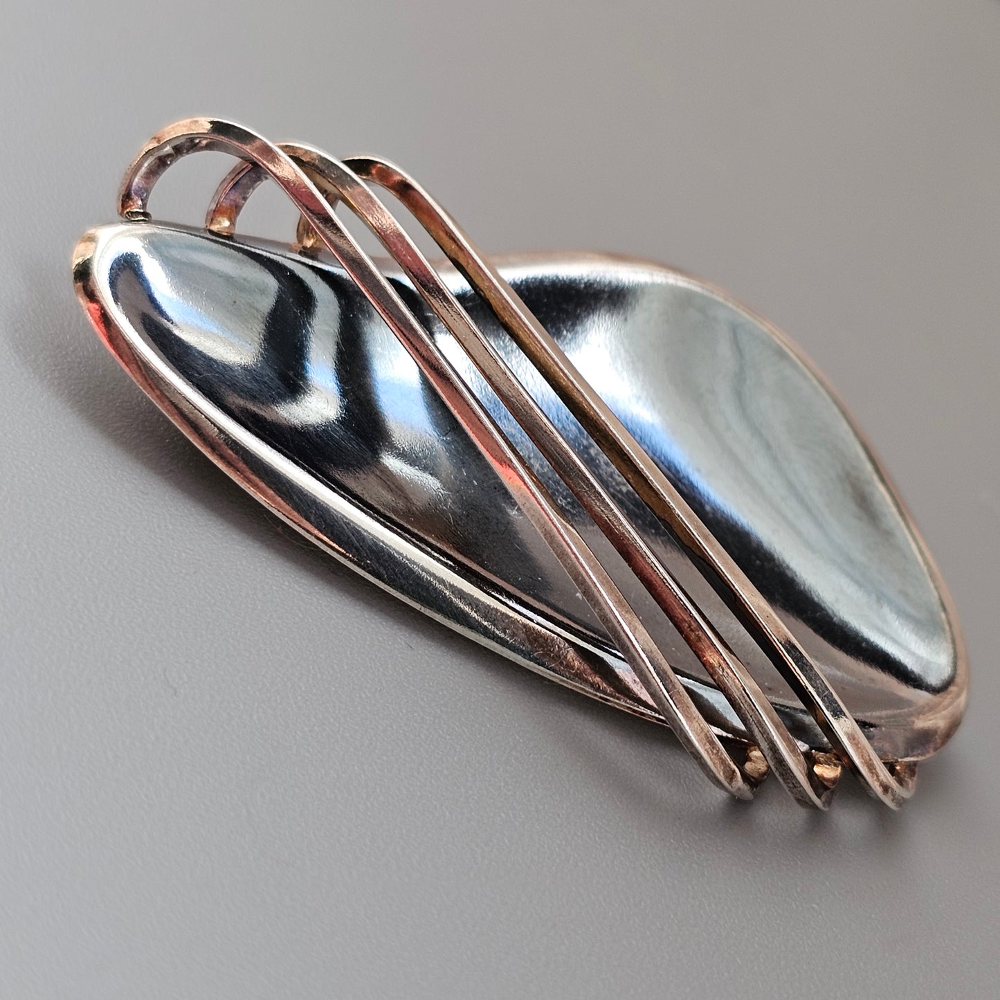 1950s Finnish Modernist Silver Brooch Erik Granit & Co 1960 MCM