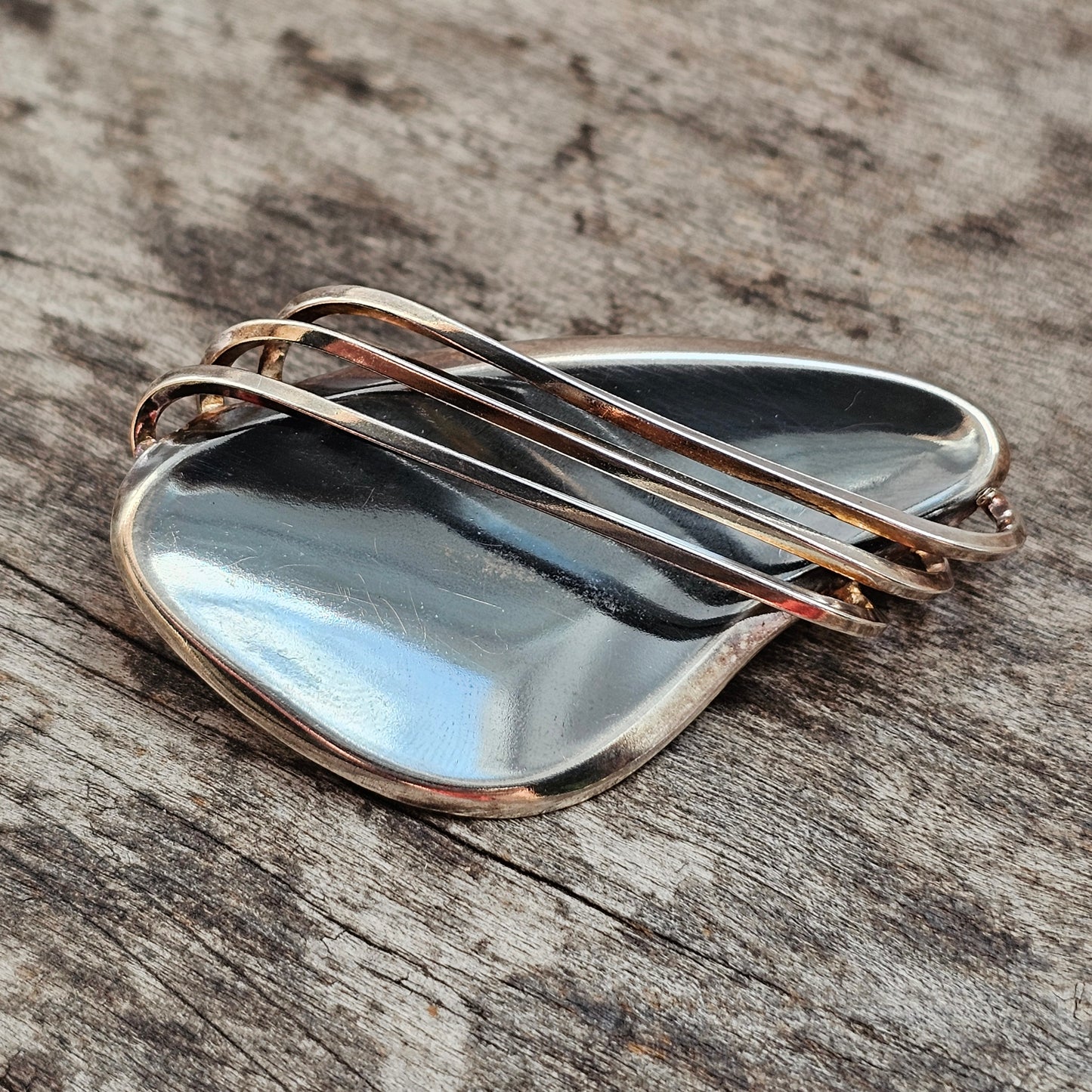 1950s Finnish Modernist Silver Brooch Erik Granit & Co 1960 MCM