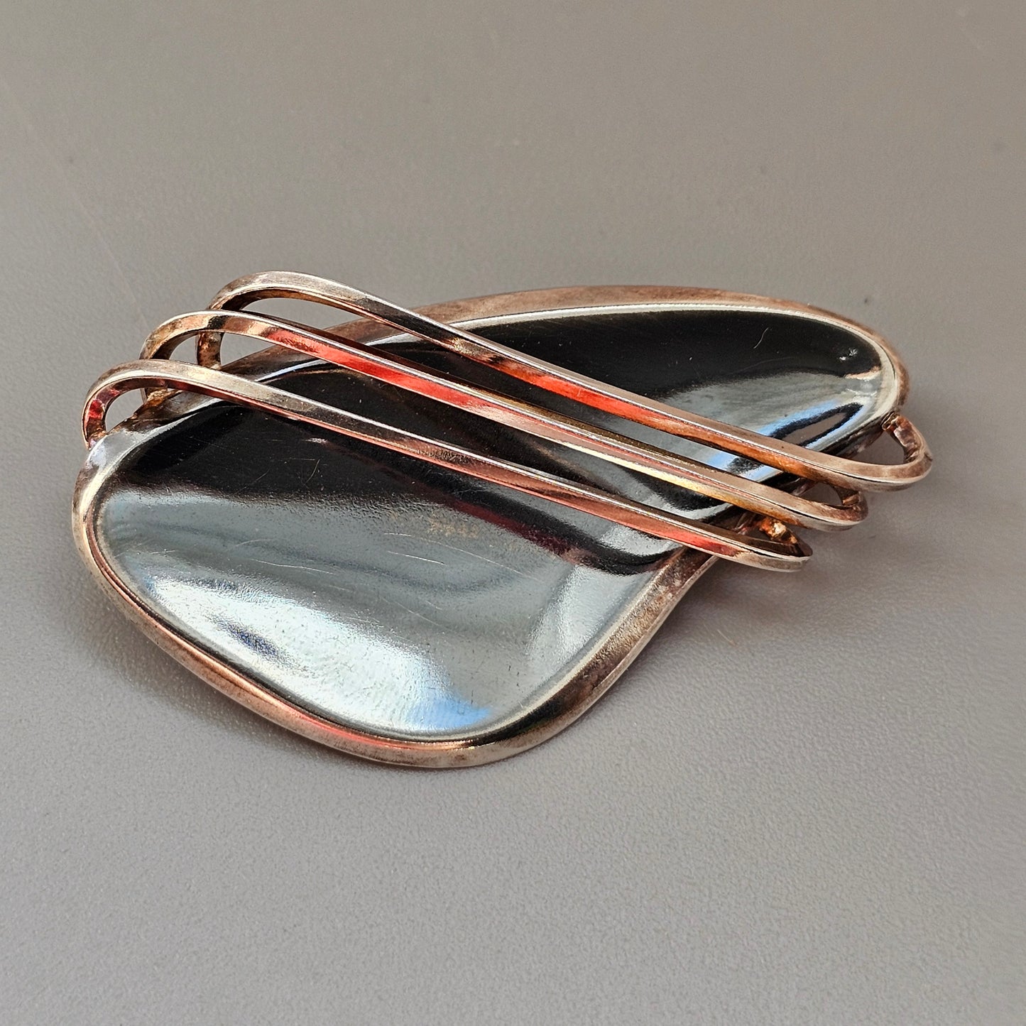 1950s Finnish Modernist Silver Brooch Erik Granit & Co 1960 MCM