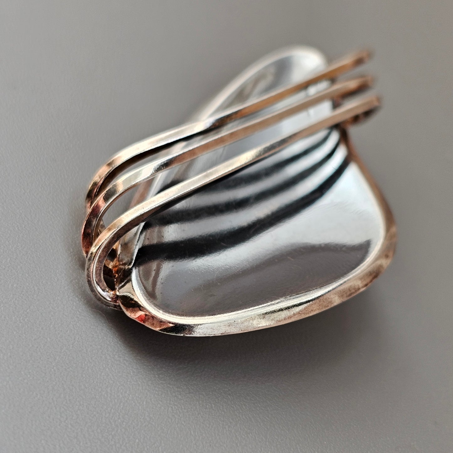 1950s Finnish Modernist Silver Brooch Erik Granit & Co 1960 MCM
