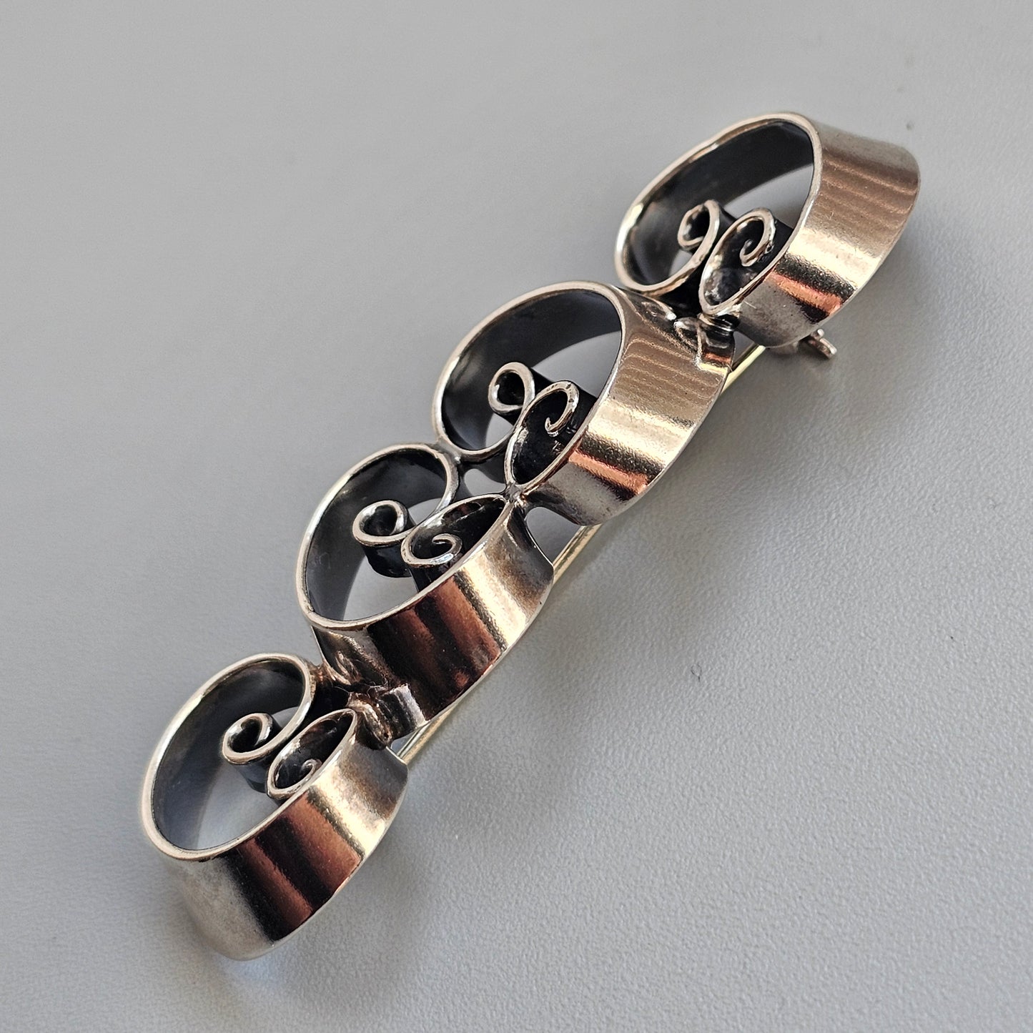 Vintage 1970s Erik Granit Finnish Sterling Silver Modernist Brooch 1974