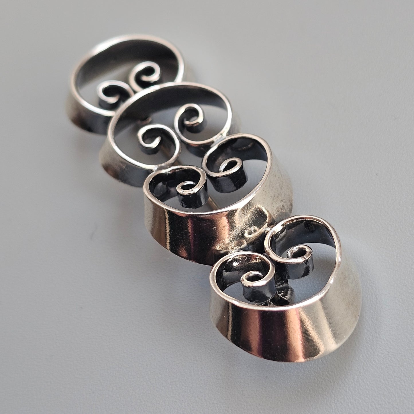 Vintage 1970s Erik Granit Finnish Sterling Silver Modernist Brooch 1974