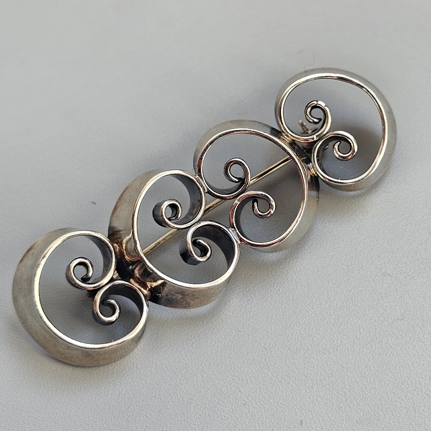 Vintage 1970s Erik Granit Finnish Sterling Silver Modernist Brooch 1974
