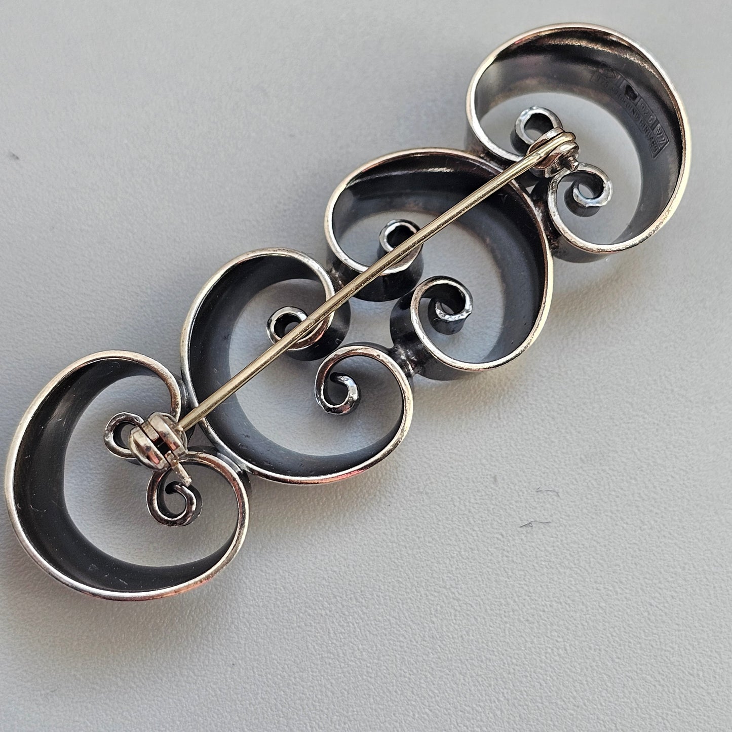 Vintage 1970s Erik Granit Finnish Sterling Silver Modernist Brooch 1974