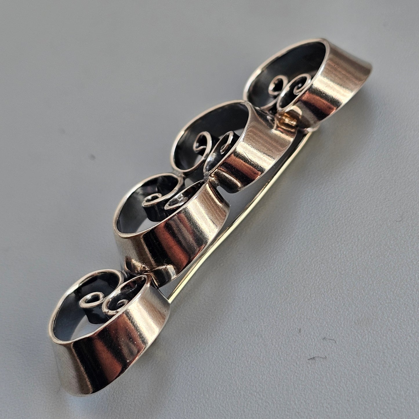 Vintage 1970s Erik Granit Finnish Sterling Silver Modernist Brooch 1974