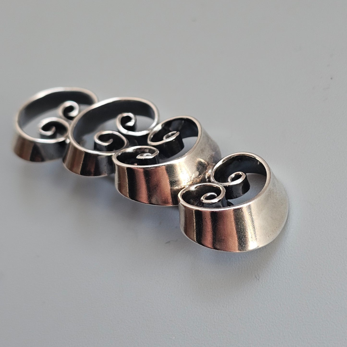 Vintage 1970s Erik Granit Finnish Sterling Silver Modernist Brooch 1974