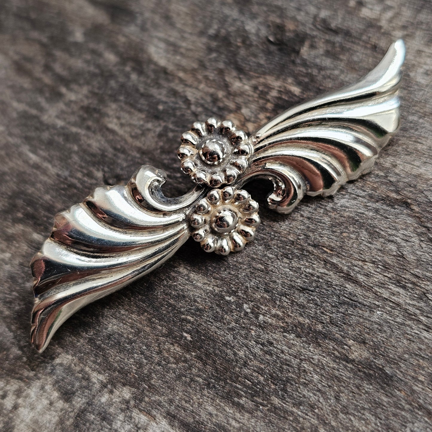 Vintage Danish Silver Hermann Siersbol Modernist Brooch Mid Century Design
