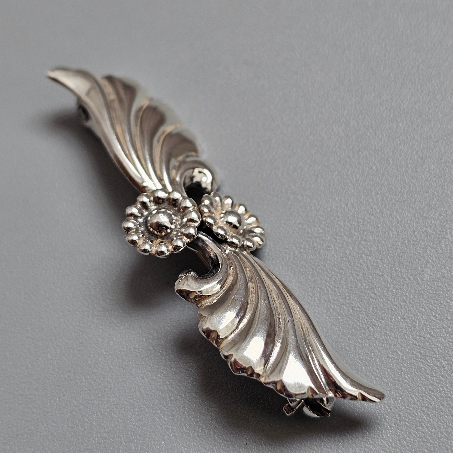 Vintage Danish Silver Hermann Siersbol Modernist Brooch Mid Century Design