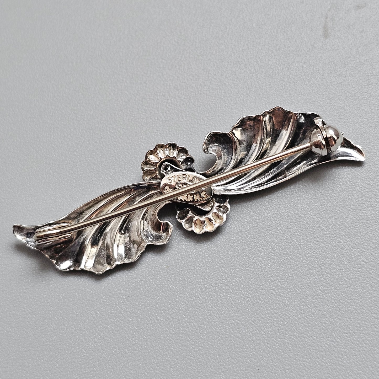 Vintage Danish Silver Hermann Siersbol Modernist Brooch Mid Century Design