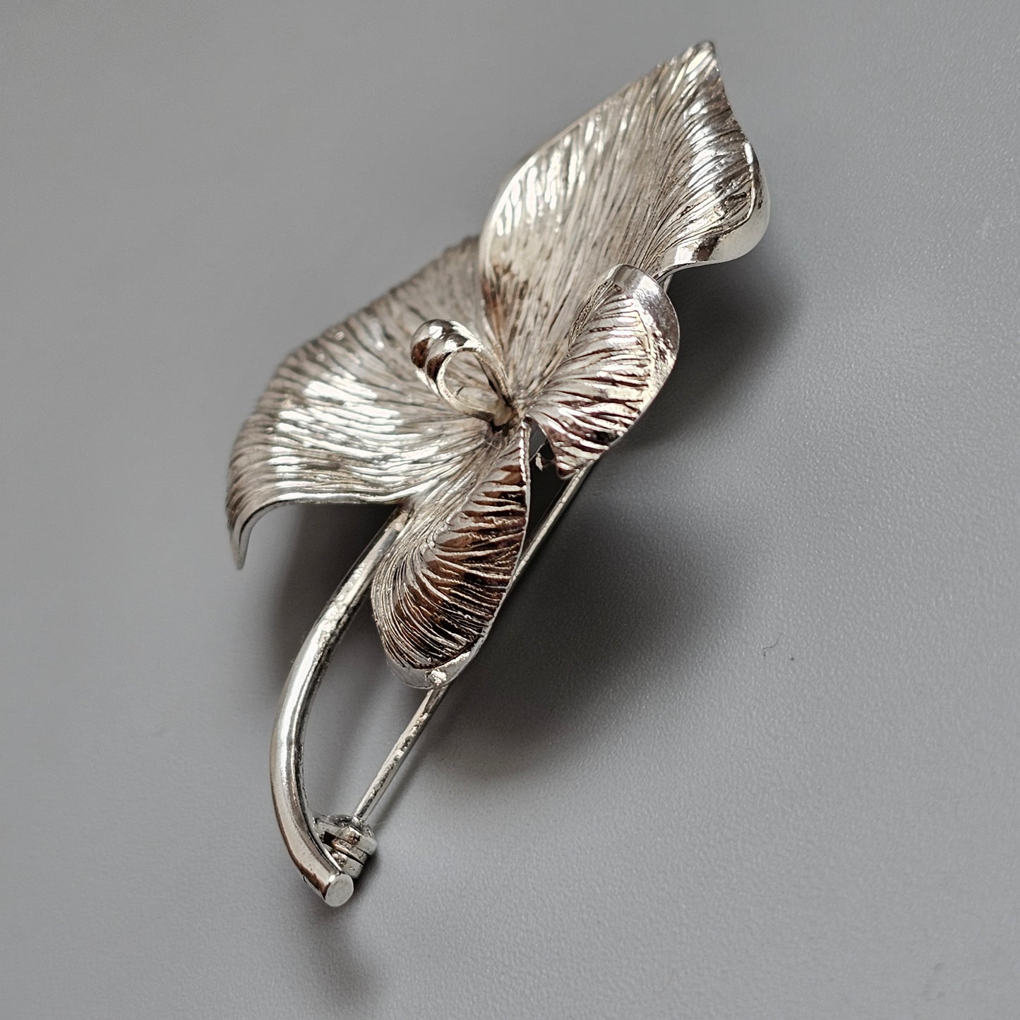 Vintage 1960s Kollmar & Jourdan Silver Modernist Flower Brooch Germany