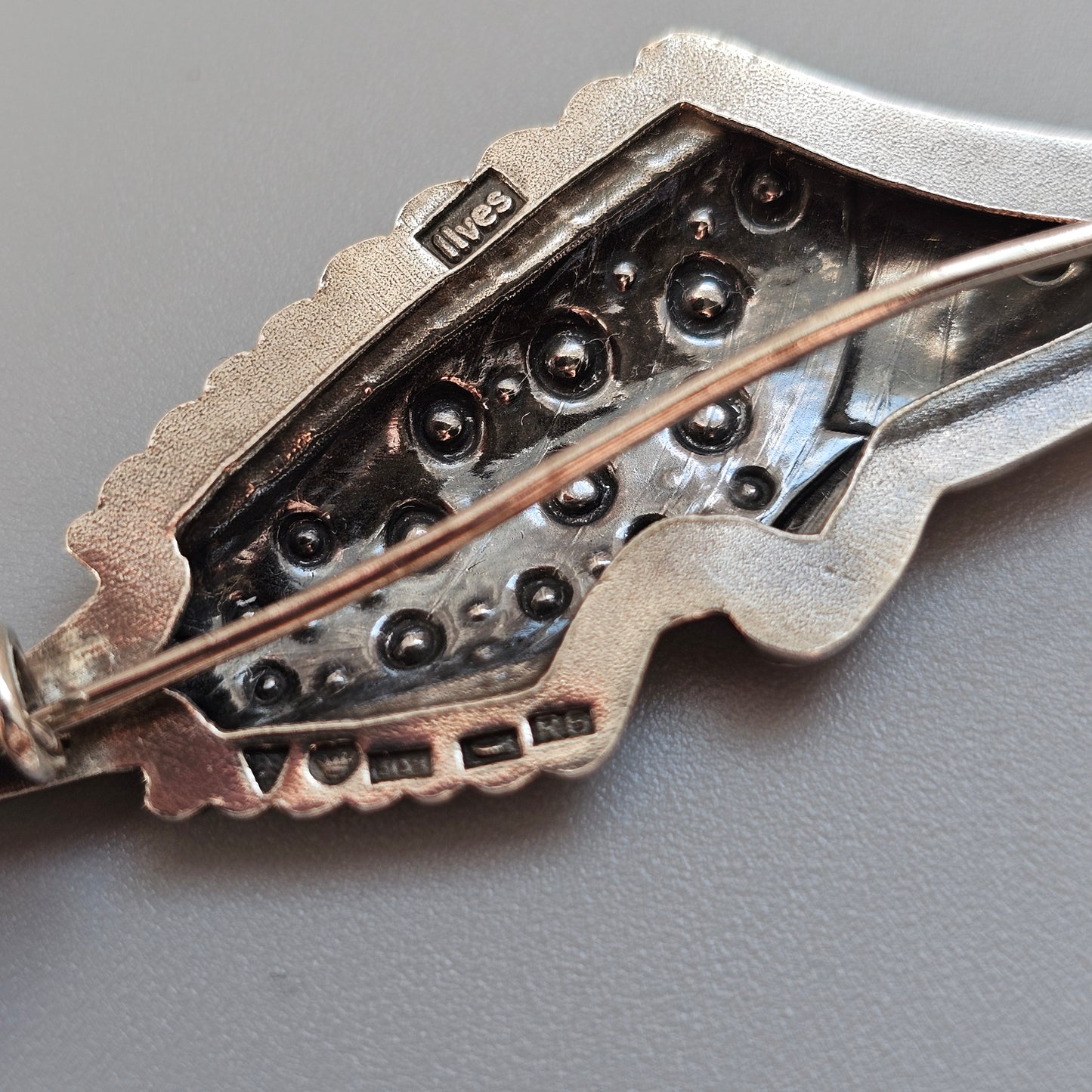 Vintage 1940s Kirsti Ilvessalo Art Deco Modernist Silver Fish Brooch Finland 1946