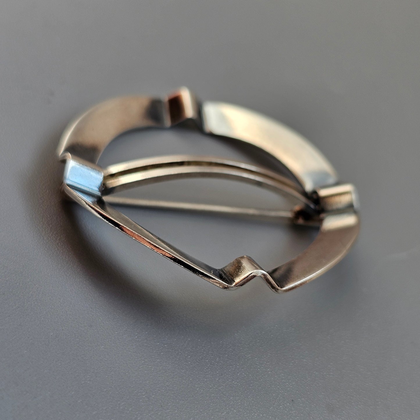 Vintage 1960s Finnish Modernist Silver Brooch by Elis Kauppi Kupittaan Kulta 1966