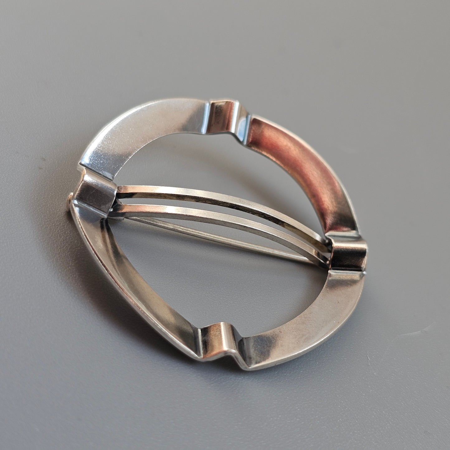 Vintage 1960s Finnish Modernist Silver Brooch by Elis Kauppi Kupittaan Kulta 1966