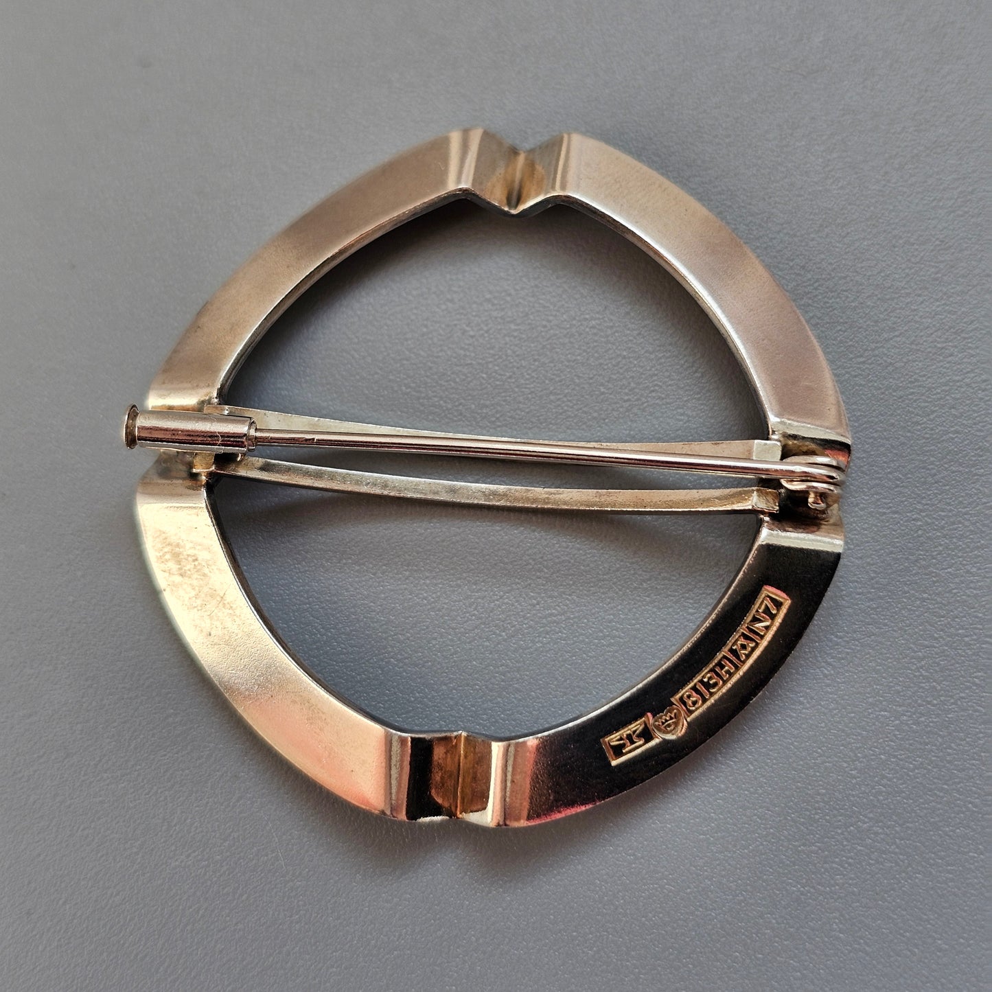 Vintage 1960s Finnish Modernist Silver Brooch by Elis Kauppi Kupittaan Kulta 1966