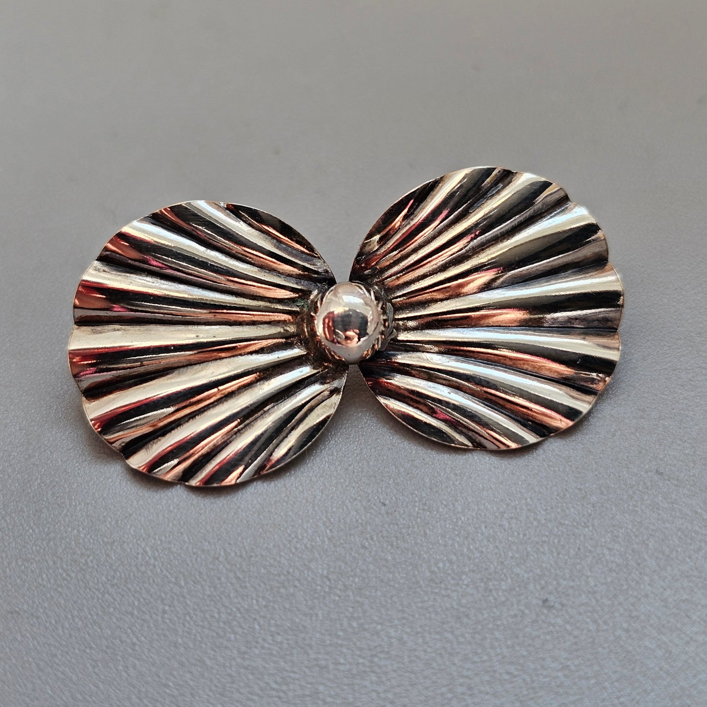 Vintage Danish Silver Modernist Floral Brooch by Hermann Siersbol