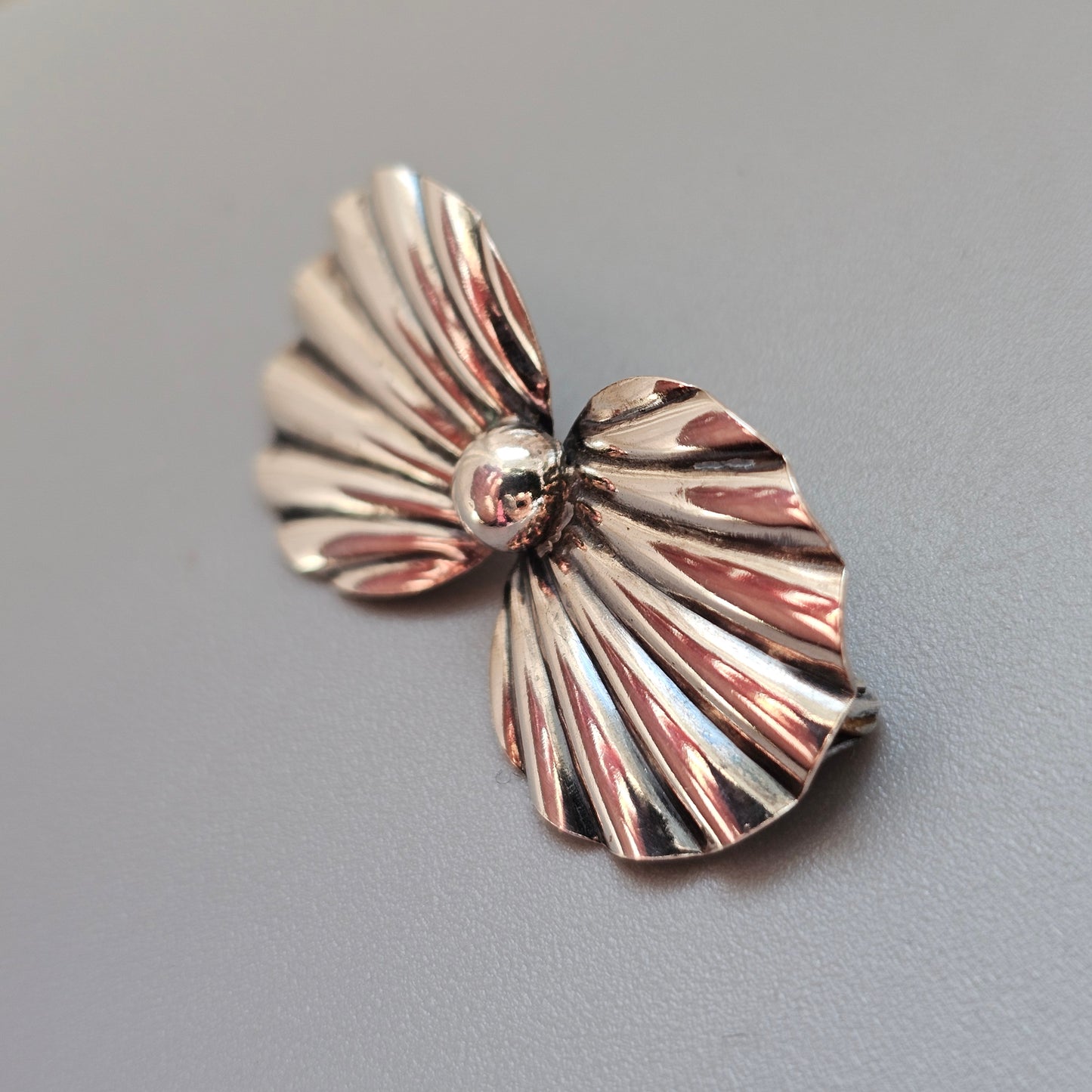 Vintage Danish Silver Modernist Floral Brooch by Hermann Siersbol