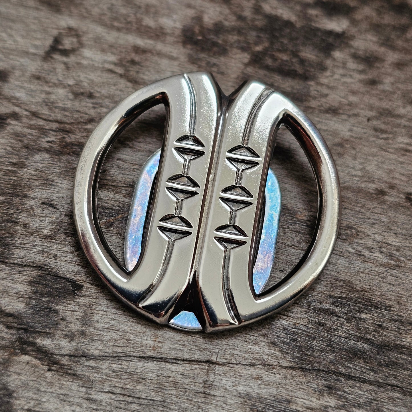 Vintage Sterling Silver 1980s Salovaara Finnish Modernist Geometric Scarf Clip 1984