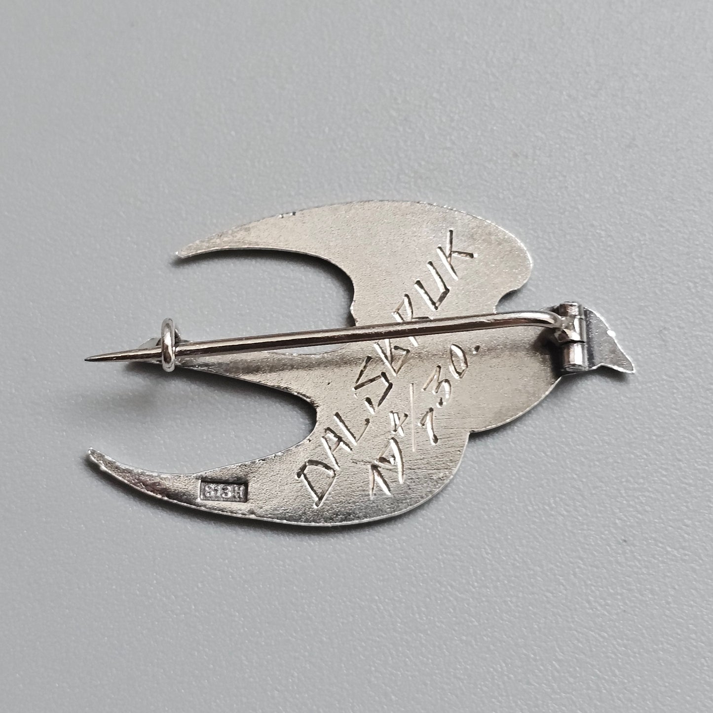 Vintage 1930s Finnish Art Deco Swallow Silver Bird Brooch Finland