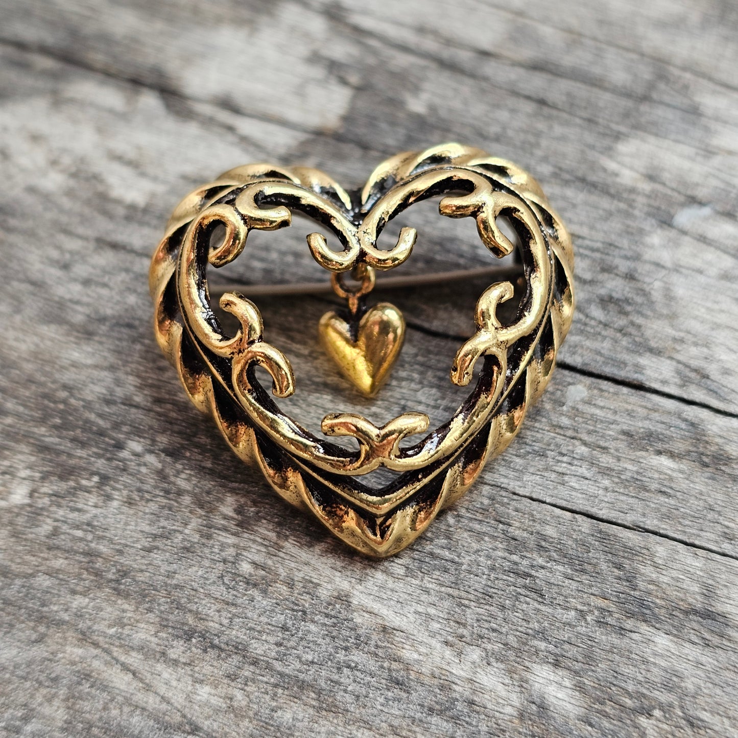 Finnish Kalevala Koru Heart of the House Bronze Brooch