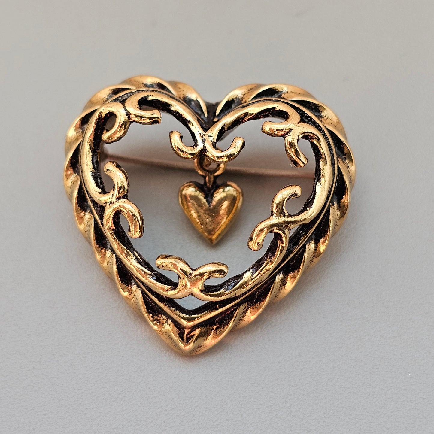Finnish Kalevala Koru Heart of the House Bronze Brooch