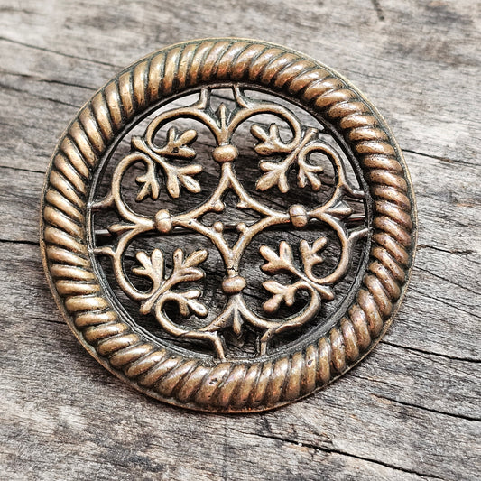 Vintage Middle Ages Style Kalevala Koru Tuukkala Bronze Brooch
