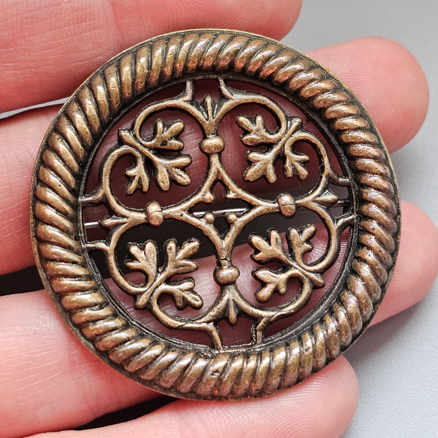 Vintage Middle Ages Style Kalevala Koru Tuukkala Bronze Brooch