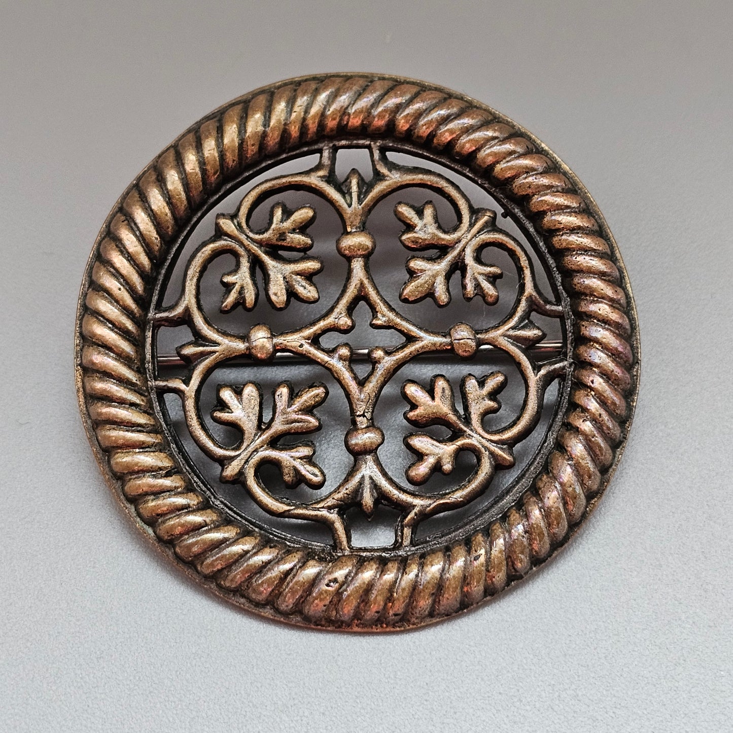 Vintage Middle Ages Style Kalevala Koru Tuukkala Bronze Brooch